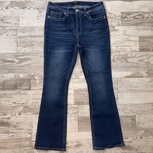Fire & Rain Junior Jeans Size 15 Bootcut Dark Wash Embellished Flap Back Pockets